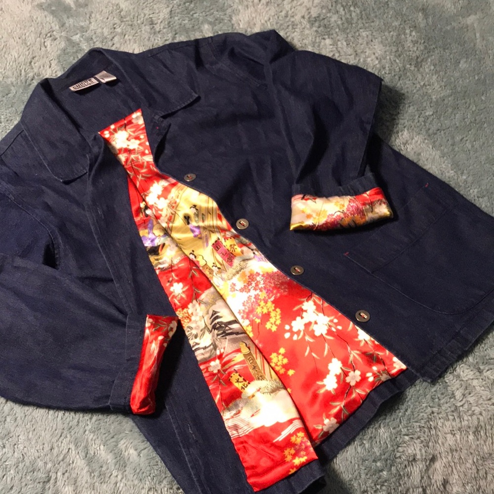 Chico’s denim lined jacket